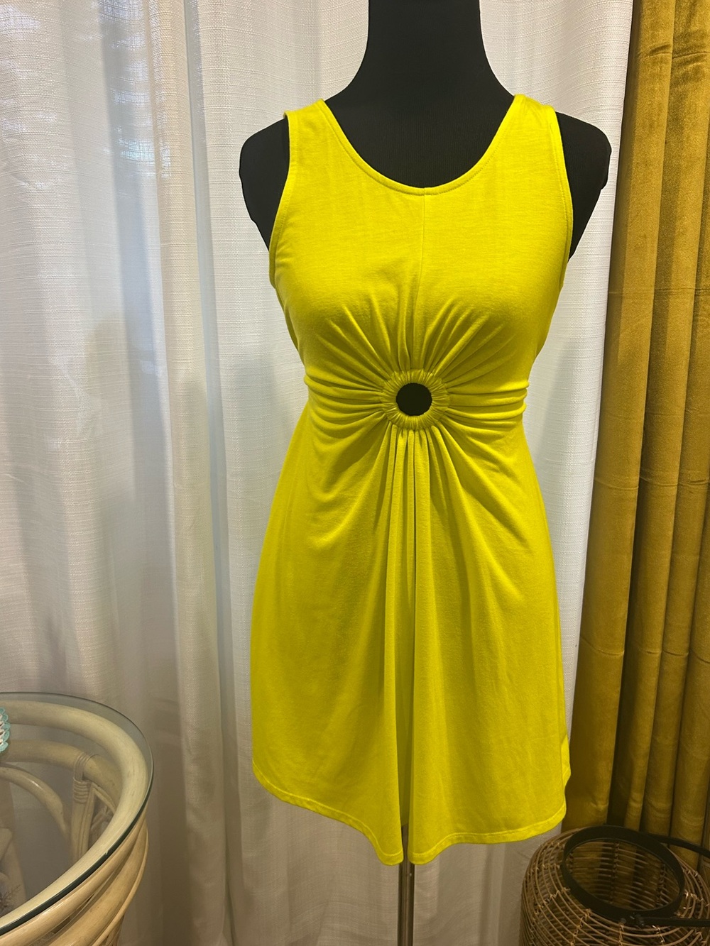 Habitual Girl Yellow Sleeveless Ring-Front Girl’s Summer Dress